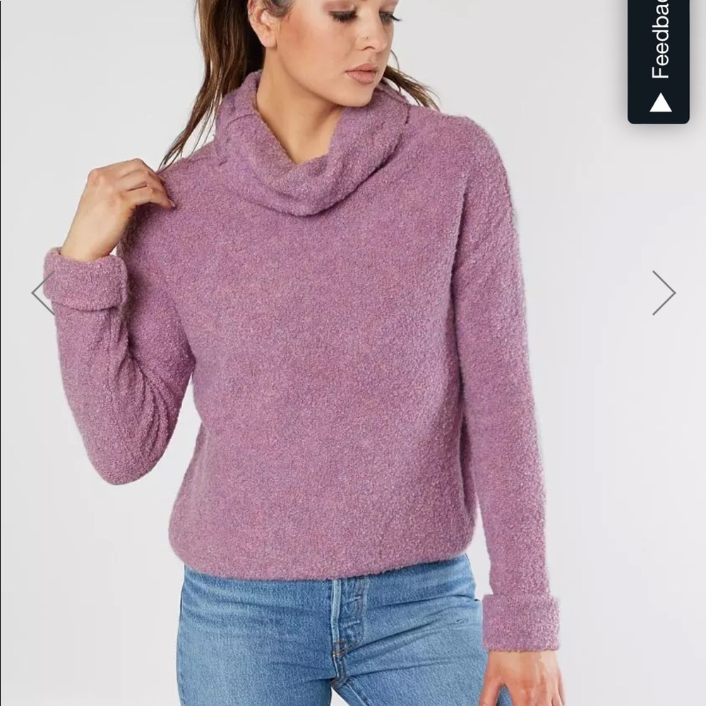 Free people lavender cowl neck sweater / size xs